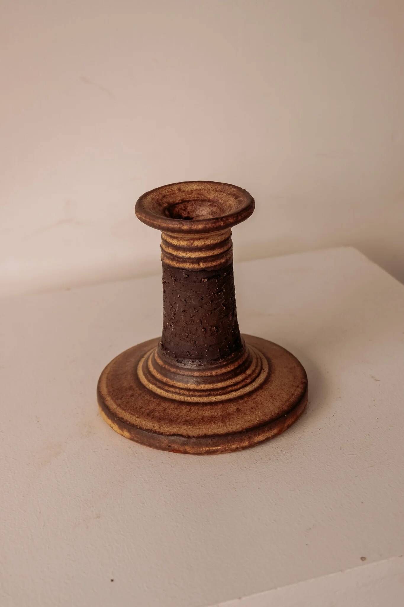 Vintage Danish ceramic candle holder, handmade.