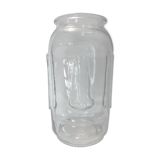 Vase moaï en verre transparent bleuté