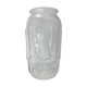 Vase moaï en verre transparent bleuté