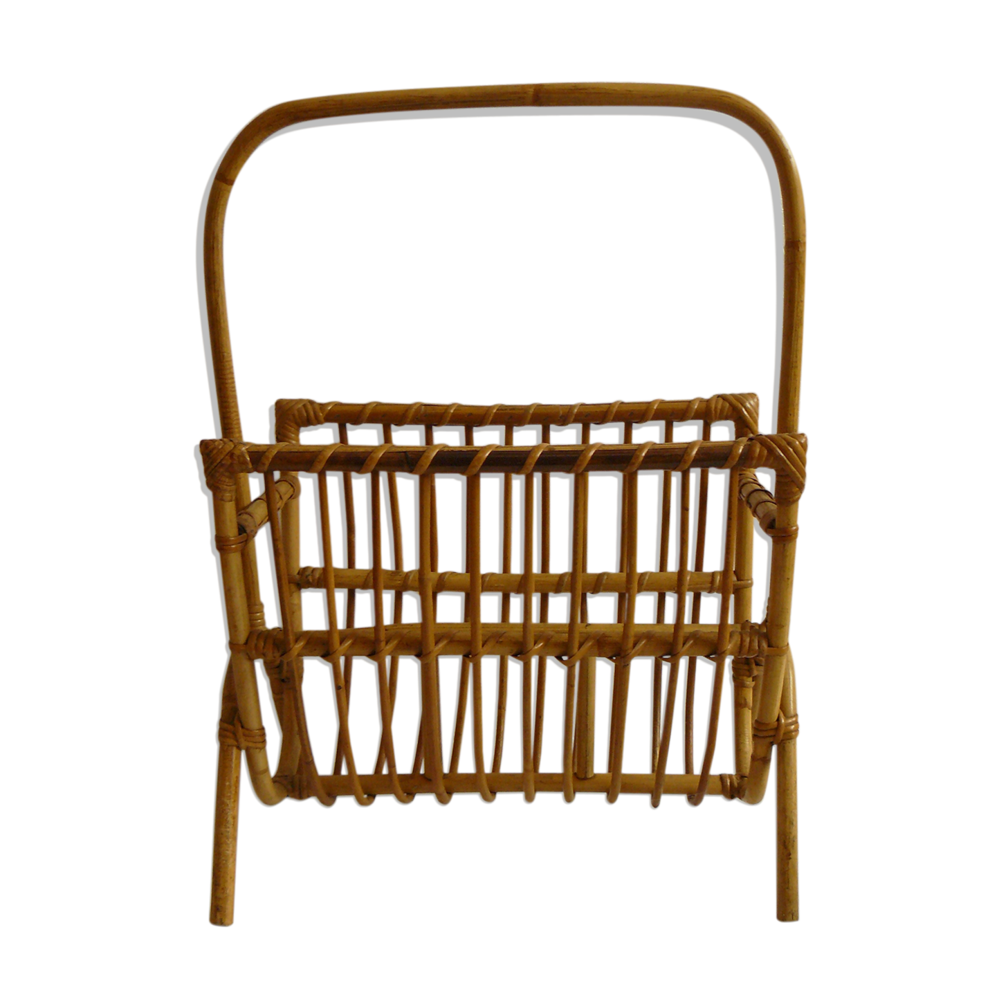 Rattan magazine rack