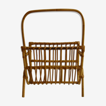 Rattan magazine rack