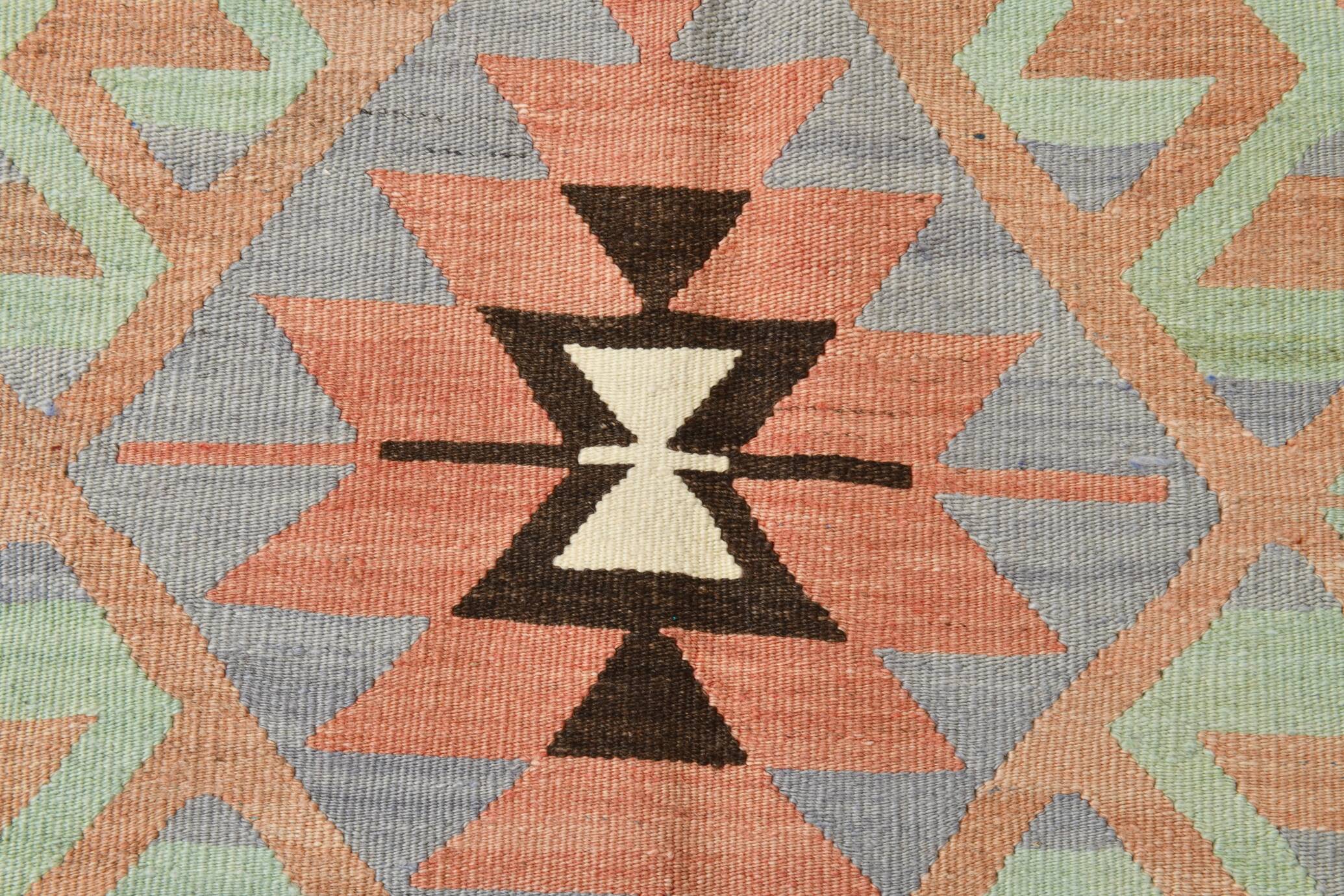 5x10 Geometric 58s Antique Kilim Rug, 168x313Cm