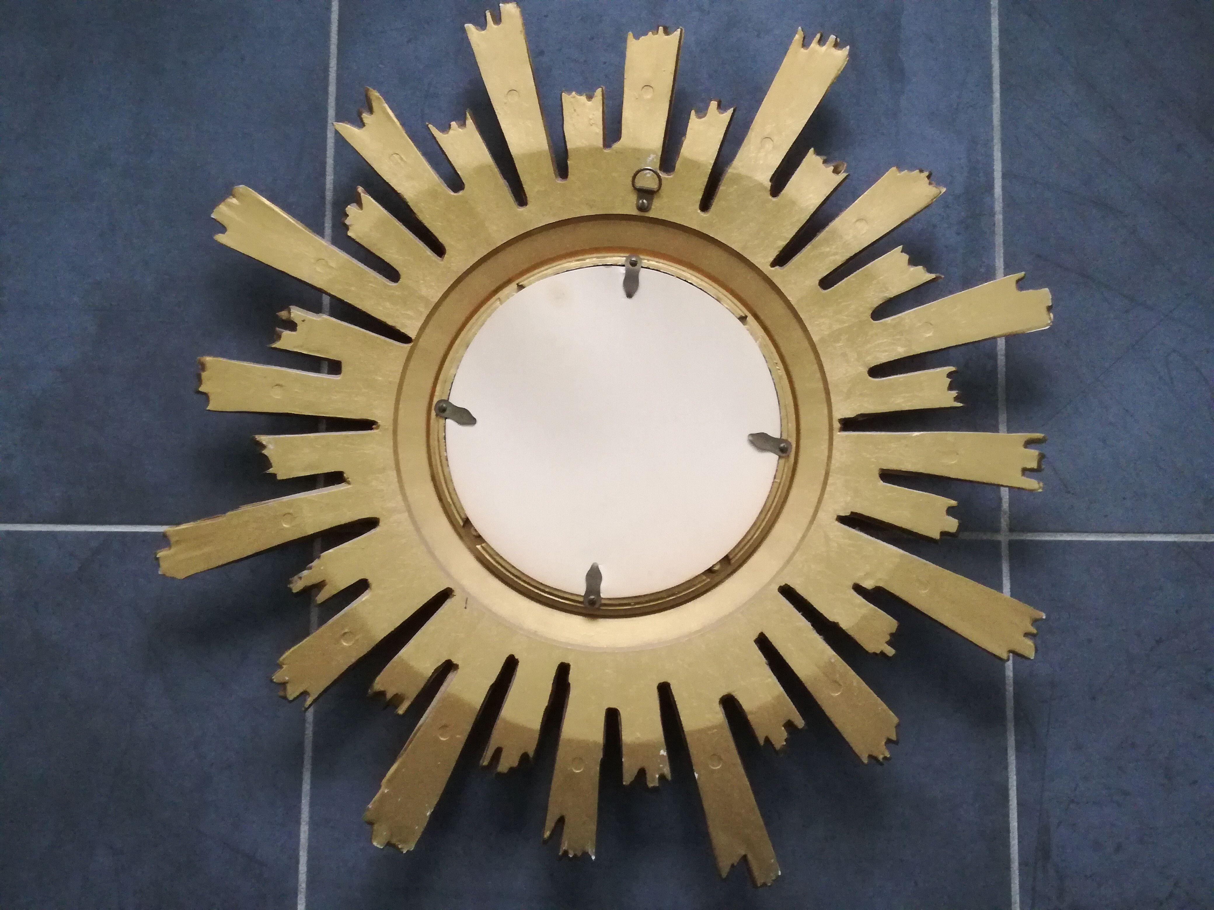 Golden sun mirror, 1960s, 60cm