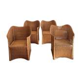 4 chaises modernistes en rotin