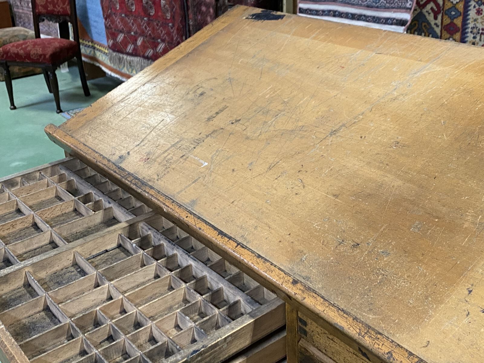 Double oak printer furniture from the 1930s