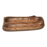 Sculptural cut solid walnut vintage monoxyl