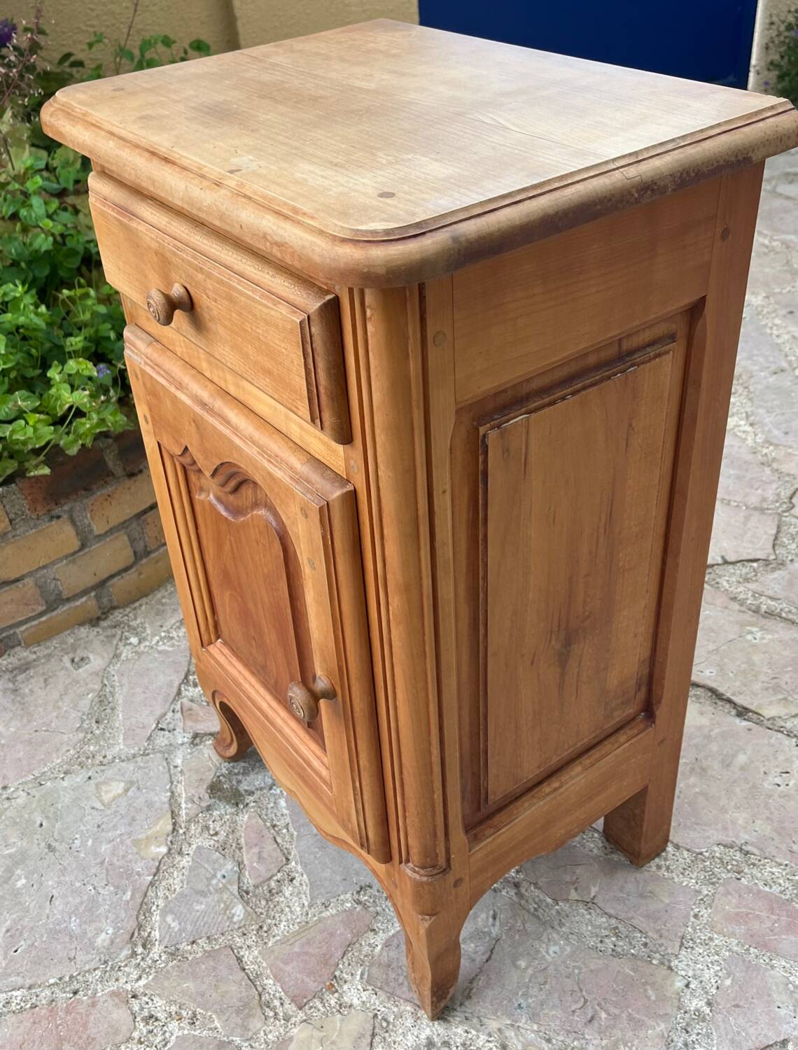 Vintage solid wood bedside table