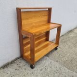 Brutalist Scandinavian Pine Serving Trolley 1960, Sweden