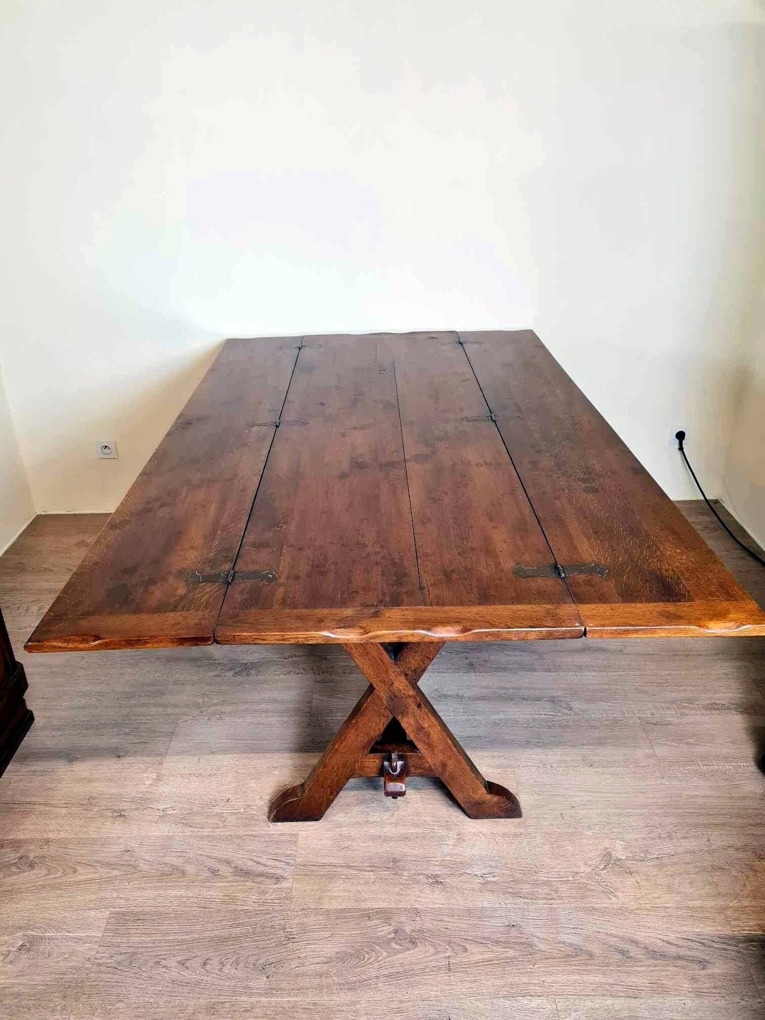 Superb Vintage Brutalist table from the 60s in solid wood