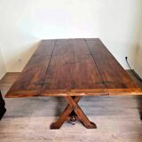 Superb Vintage Brutalist table from the 60s in solid wood