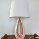 Organic design lamp in white and pink ceramic circa 1950