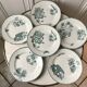 Set of 6 flat plates terre de fer saint-amand model "cartels" xixth