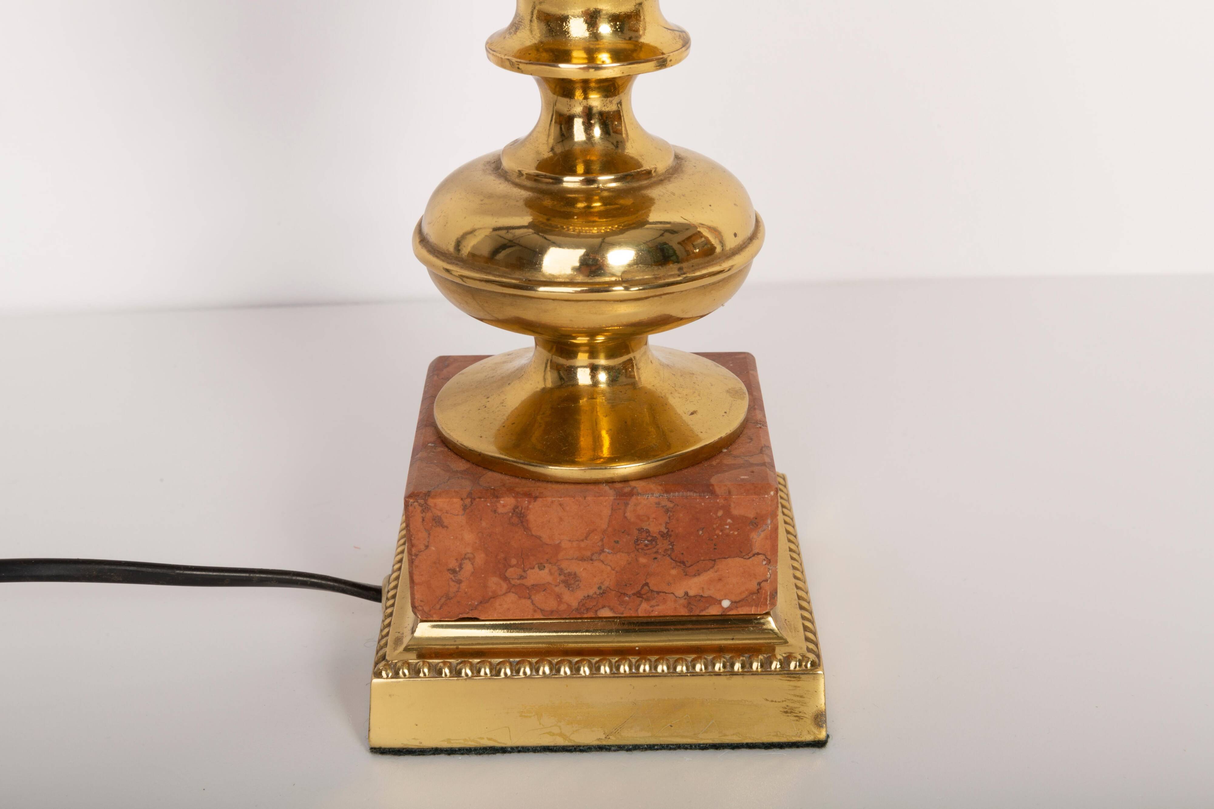 Mid-Century Hollywood Regency Orange Velvet Table Lamp, France, 1960s