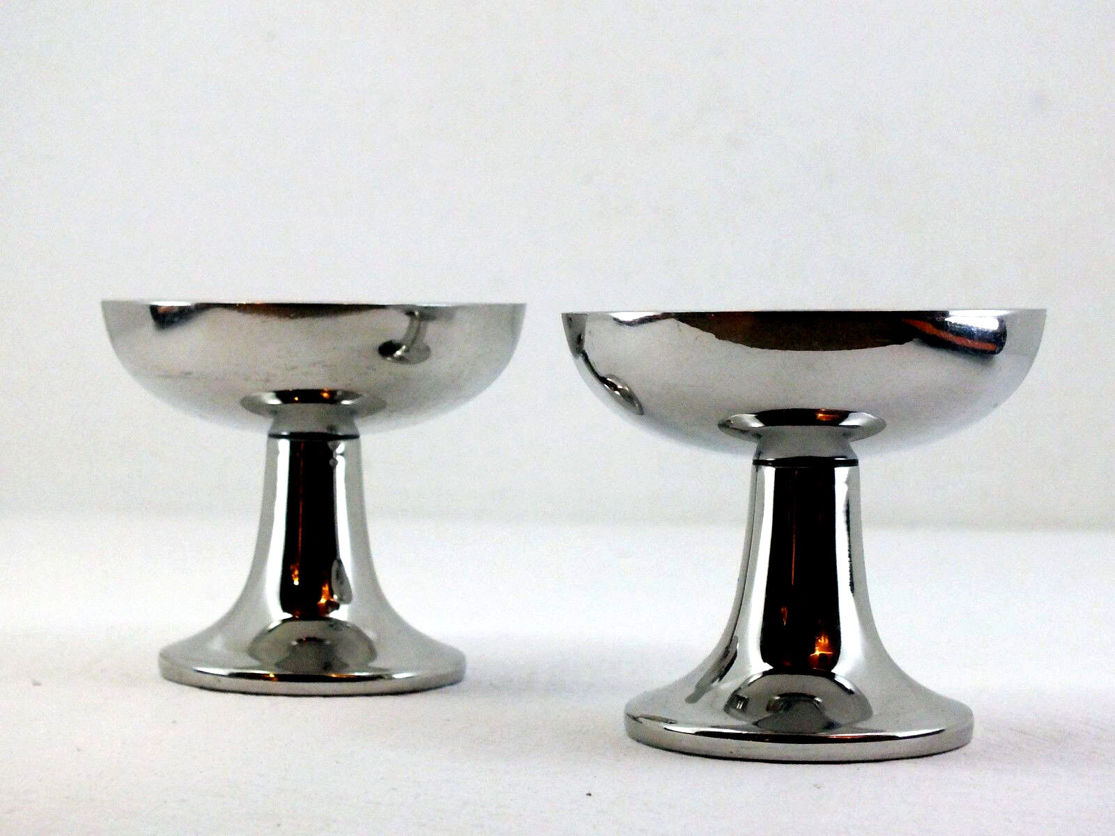 Six ice cream cups in stainless steel by Carlo Alessi for Alfra Italy, '40s