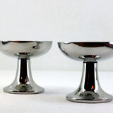 Six ice cream cups in stainless steel by Carlo Alessi for Alfra Italy, '40s