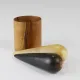 Carl Aubock II "The Bombs" salt and pepper shakers, walnut & horn, 1950s