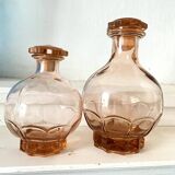 1950s pink glass carafes