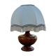 Wooden foot table lamp, charleston dome lampshade, Roaring Twenties style