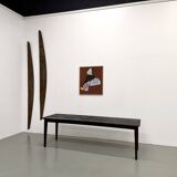 Large 1950s Farm Table in Burnt Wood (Shou Sugi Ban) – L245 cm