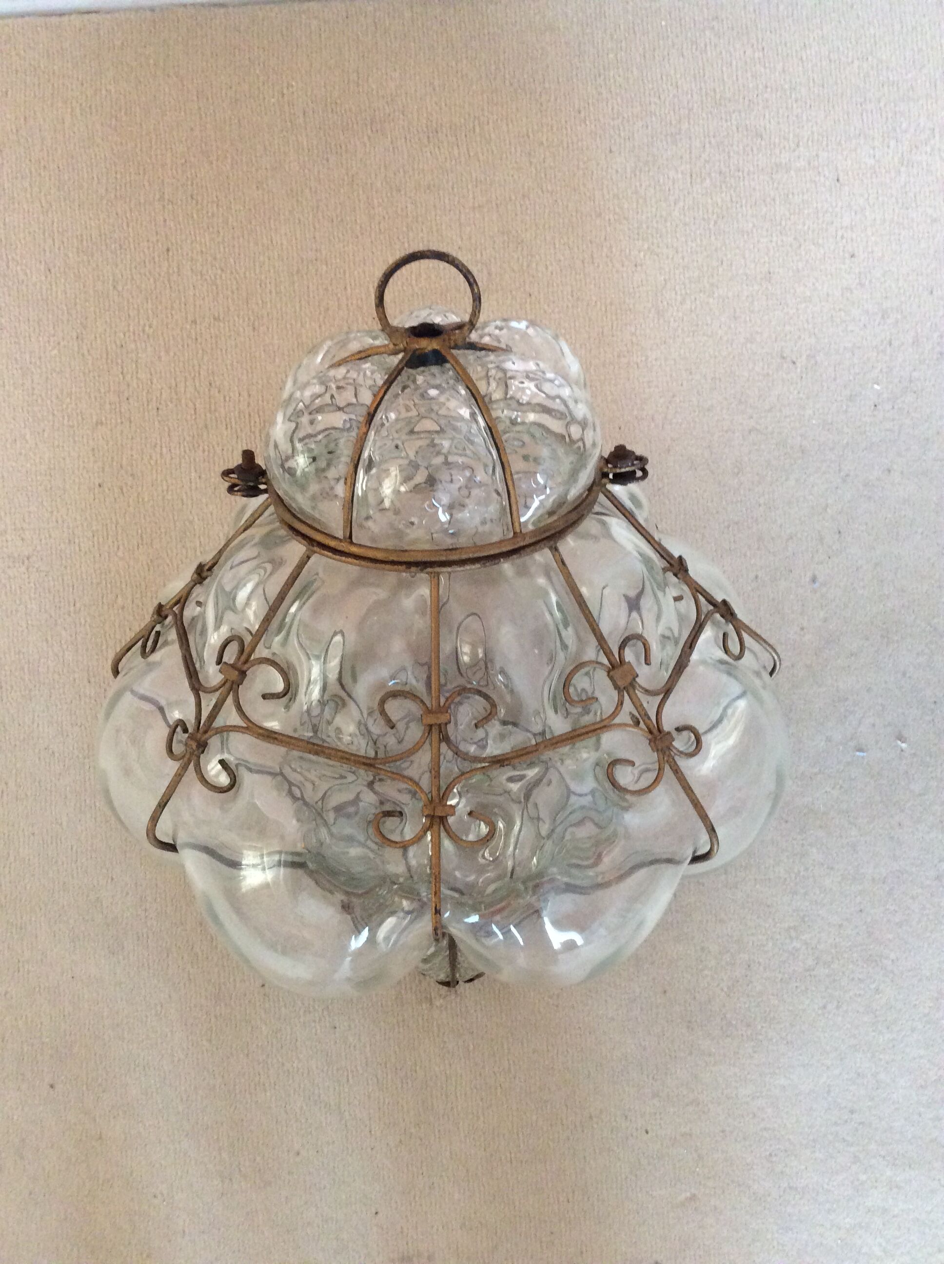 Antique blown glass chandelier