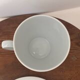 Superb cup and saucer with blue flowers, Limoges porcelain, monkey