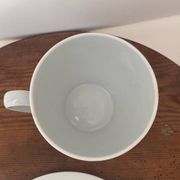 Superb cup and saucer with blue flowers, Limoges porcelain, monkey