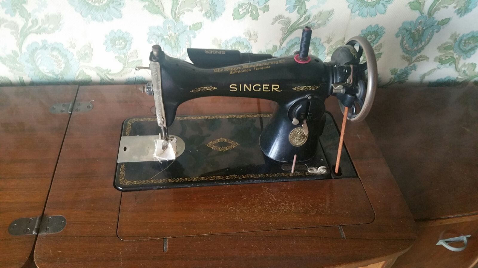 Furniture sewing old singer machine