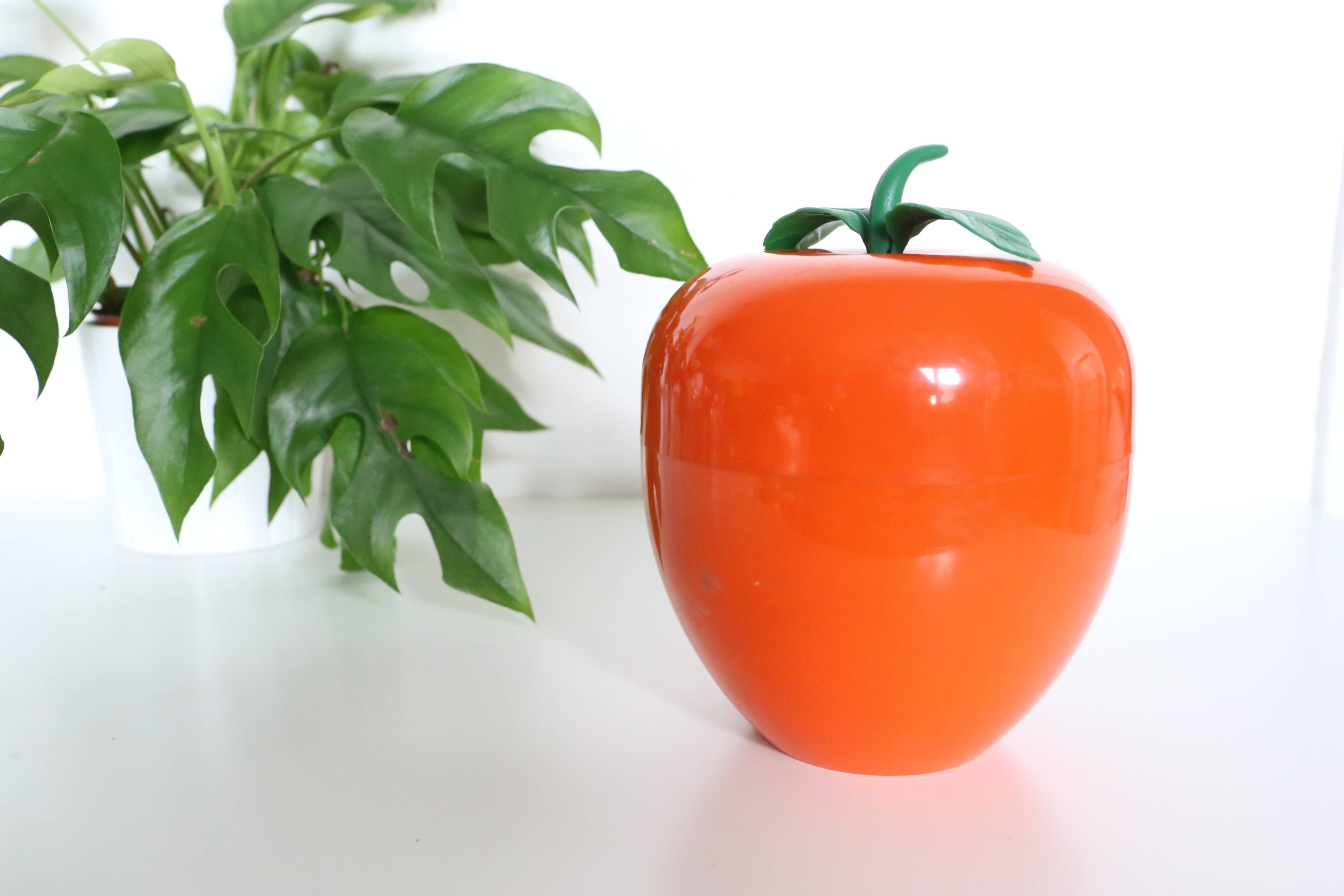 Orange ice bucket, vintage