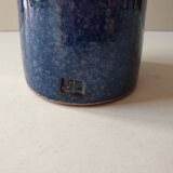Ceramic vase with blue cover Signed Jean CACHELEUX (Puisaye)