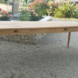 Table de drapier en chêne massif doré 230x73cm deux tiroirs