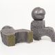 Set of brutalist cast aluminum bookends by Willy Ceysens, Belgium 1980s
