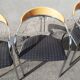 Set de 3 chaises vintage tissu bleu