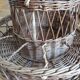 Rattan wicker glass and bottle holder basket