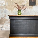 Solid wood box counter.