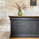 Solid wood box counter.