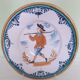 Lot of 10 pieces of vintage Spanish ceramics - Painted hanging crockery