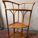 Corner shelf bamboo wicker