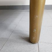 Important vintage italian coffee table 1960 in formica, brass & gold steel