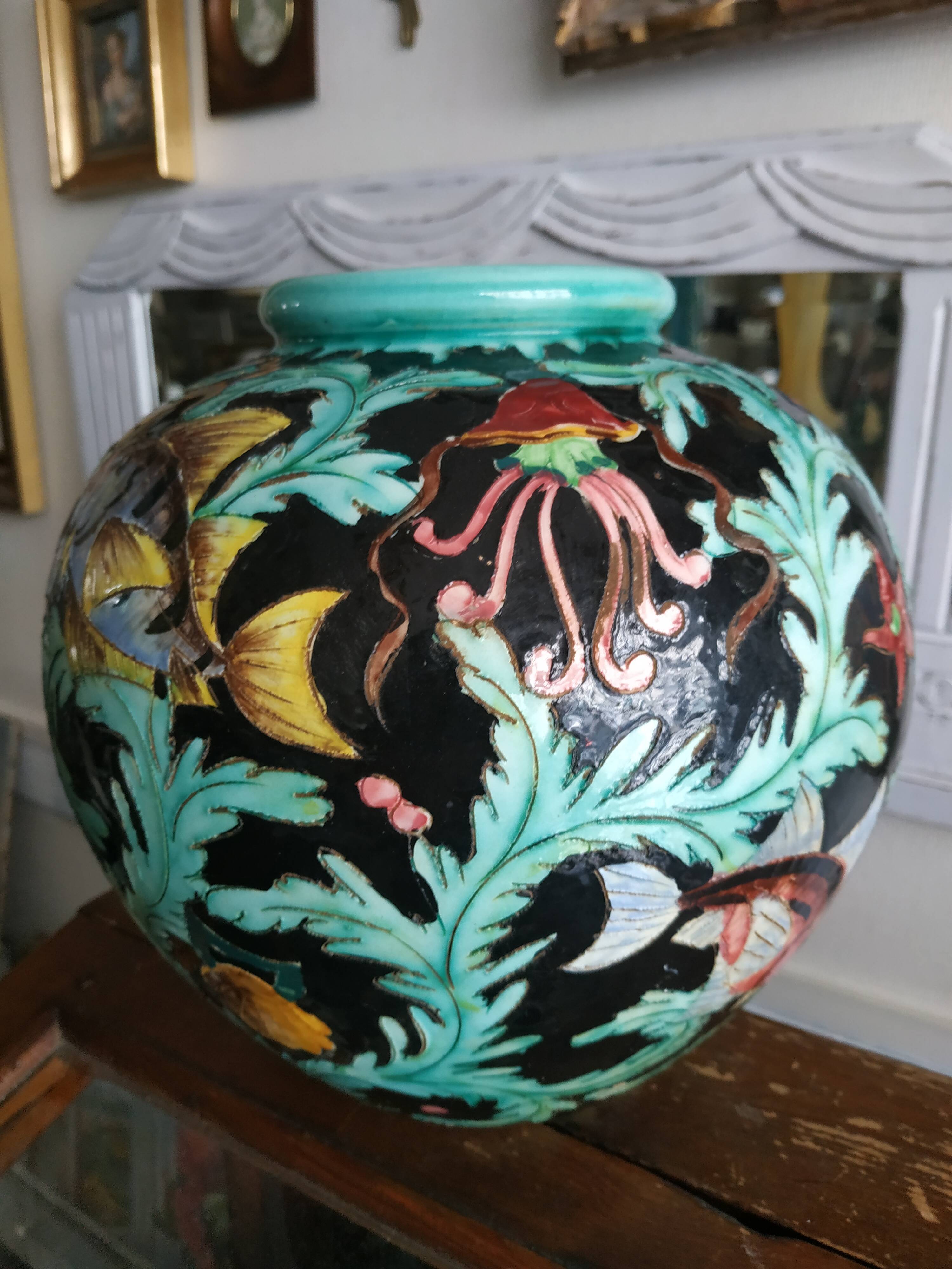 Vase Monaco décor poissons