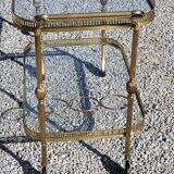 Rolling service of the 50s and 60s in gilded brass double glass trays