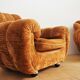 Velvet armchairs and sofa, 1970s, set of 3