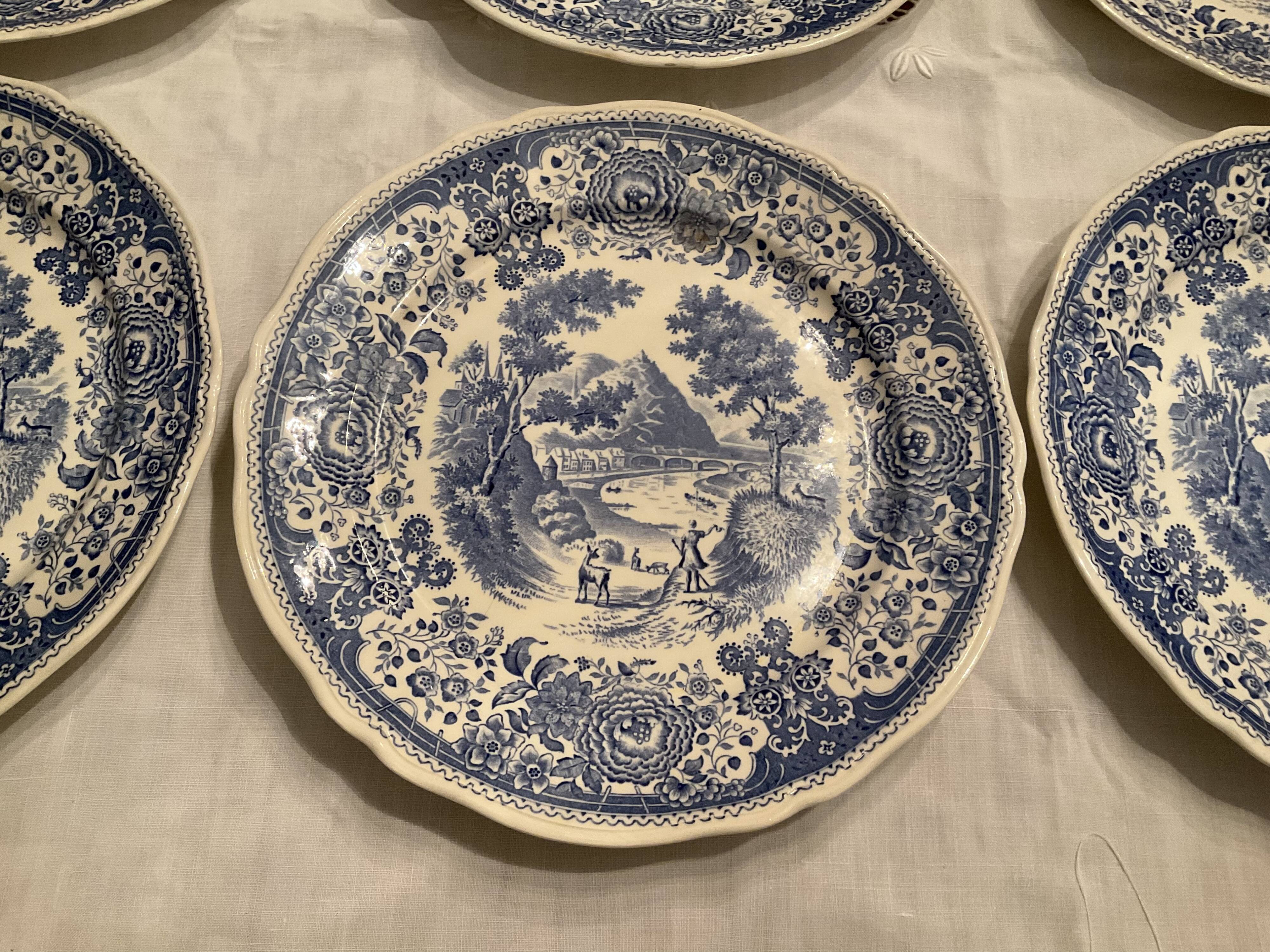 6 flat plates, Burgeland, Villeroy and boch