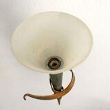 Italian metal and shortbread glass wall lamp