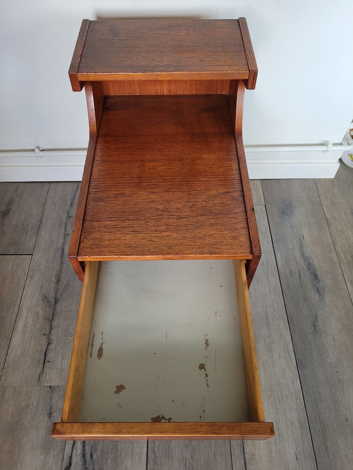 Teak bedside table with drawer - Design Sweden 1960