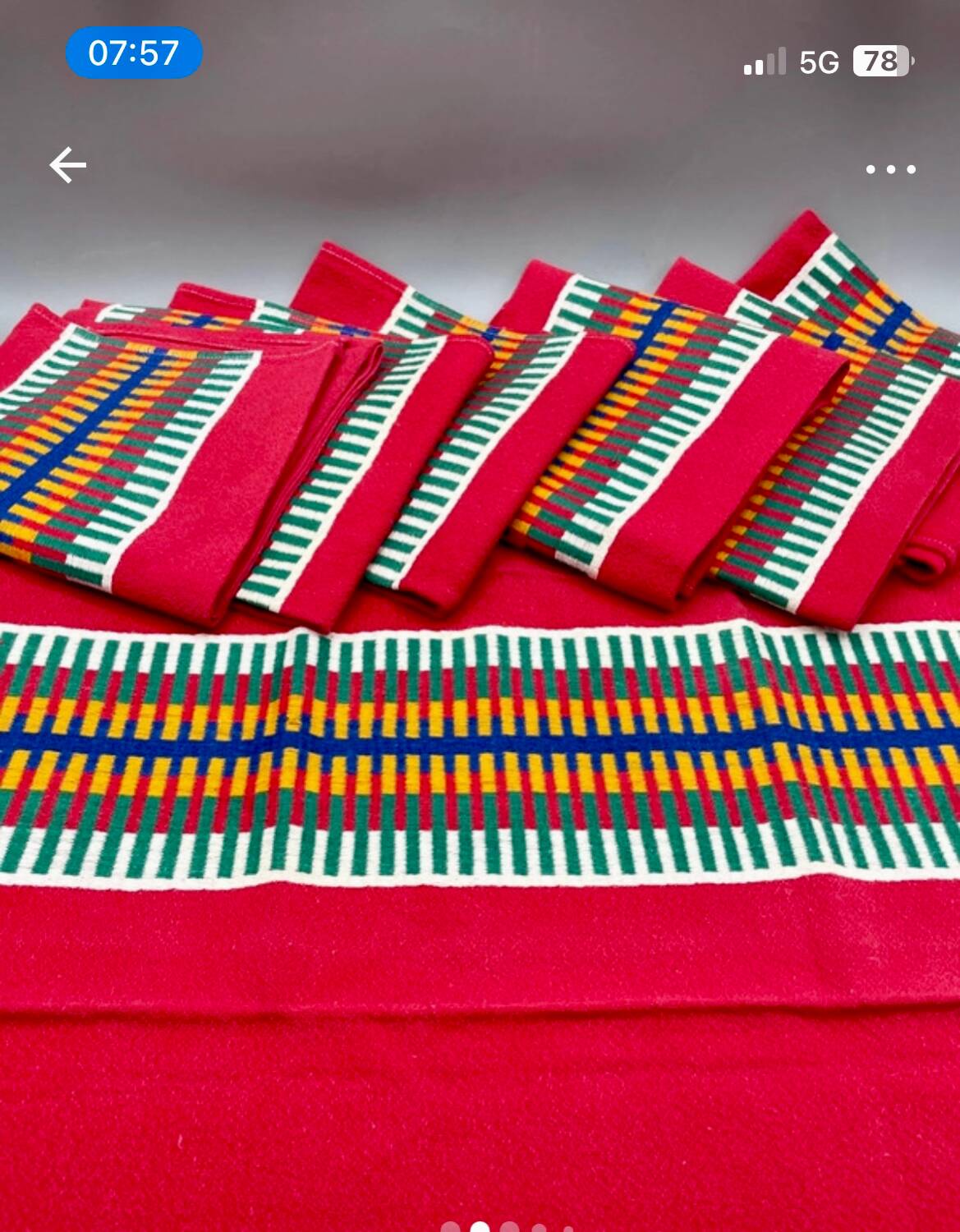 Lot 7 serviettes de table vintage coton