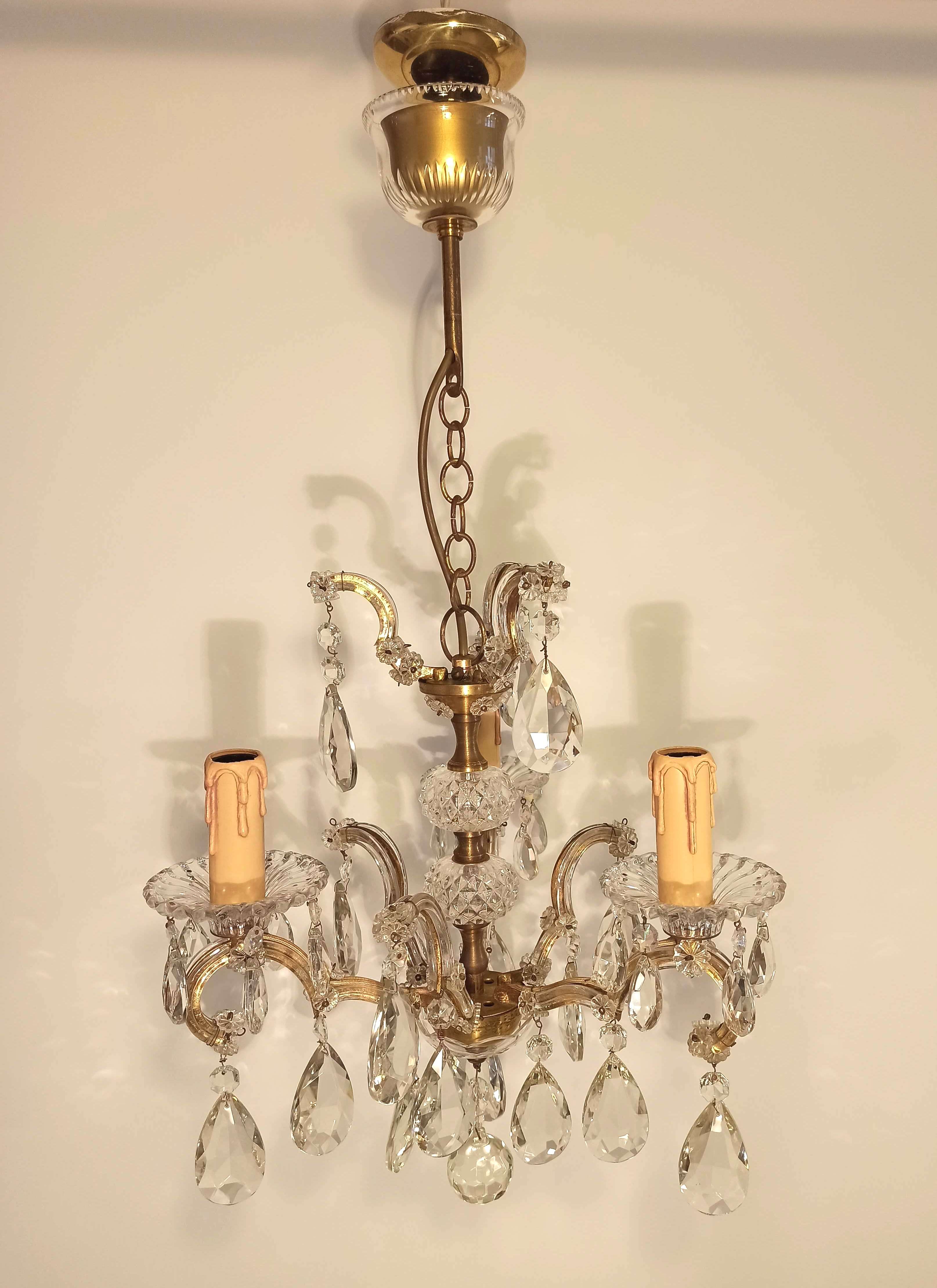 Ancien lustre à pampilles baroque