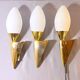 Pair of Brass and Murano Glass Wall Lights, Italy 1980s