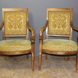 Pair of 19th century walnut restoration armchairs