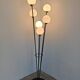 Mid Century Modern floor lamp in brass, marble, and opaline glass attributed to Stilnovo.