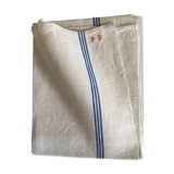 Linen towel reserves blue PB monogram red